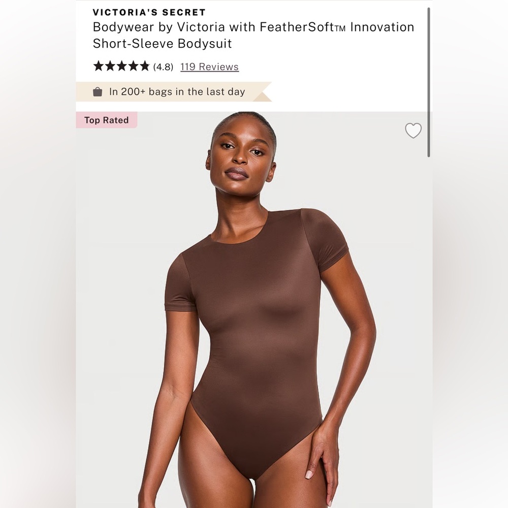 Short Sleeve Victoria Secret Bodysuit - Brown